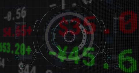 Financial Data Processing with Digital Scope and HUD Display - Download Free Stock Images Pikwizard.com