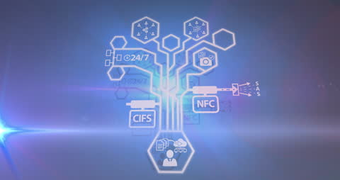 Digital Interface with CIFS and NFC Technology Symbols