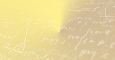 Abstract Background of Mathematical Equations with Yellow Gradient