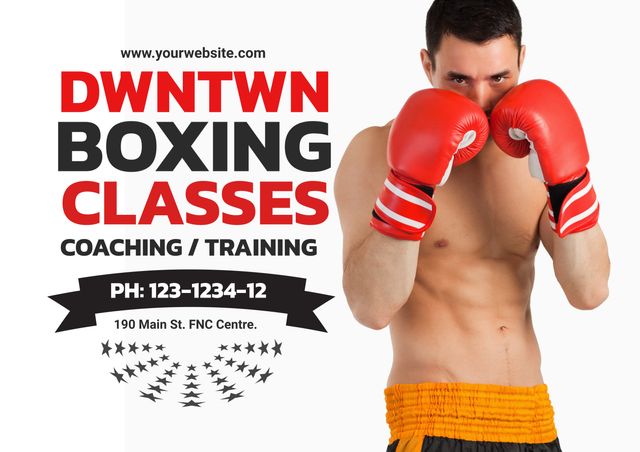 Intense Boxing Classes Promotion with Focused Boxer - Download Free Stock Templates Pikwizard.com