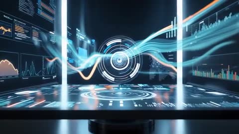 Futuristic Holographic Interface with Streaming Data Visualization