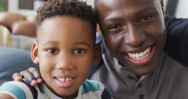 Image of happy african american father and son taking selfie - Download Free Stock Photos Pikwizard.com