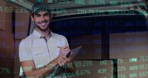 Stock Trader Monitoring Market Performance Digitally