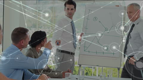 Global Business Strategy Presentation with Network Overlay