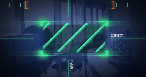 Digital Financial Data Animation in Modern Office Setting