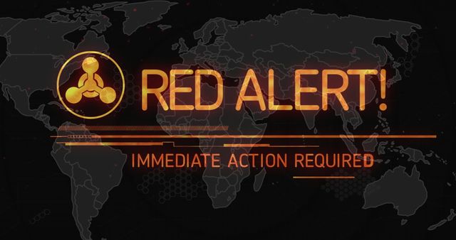 Red Alert Warning Message over Global Map - Download Free Stock Images Pikwizard.com