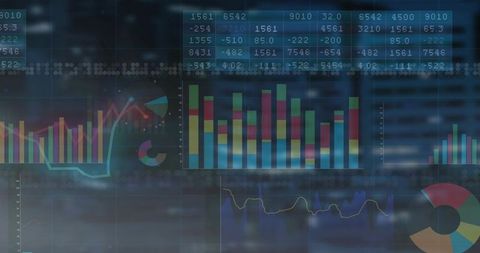 Futuristic Dashboard with Colorful Data Visualization and Analytics