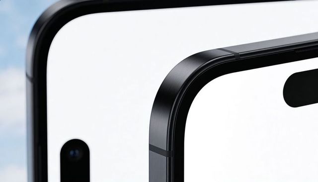 Overlapping smartphones showing brushed metal edges pill and circular camera cutouts