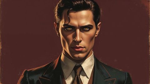 Sophisticated man in formal attire with intense gaze