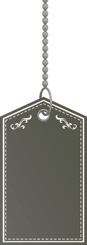 Blank label with chain on transparent background for retail design