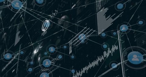 Digital Network of Connections and Data Processing Interface - Download Free Stock Images Pikwizard.com