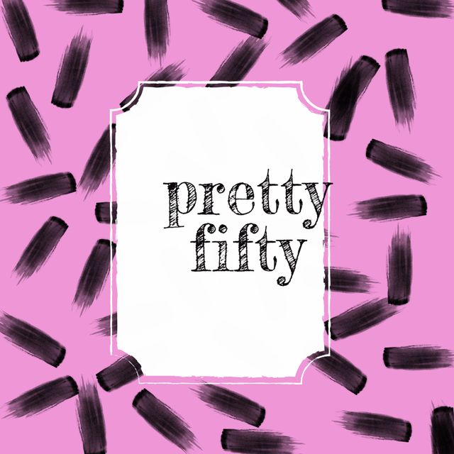 Pretty Fifty Milestone Design on Pink Background - Download Free Stock Templates Pikwizard.com