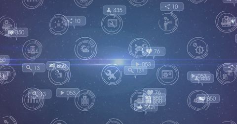 Dynamic Digital Interface with Technology and Social Media Icons - Download Free Stock Images Pikwizard.com
