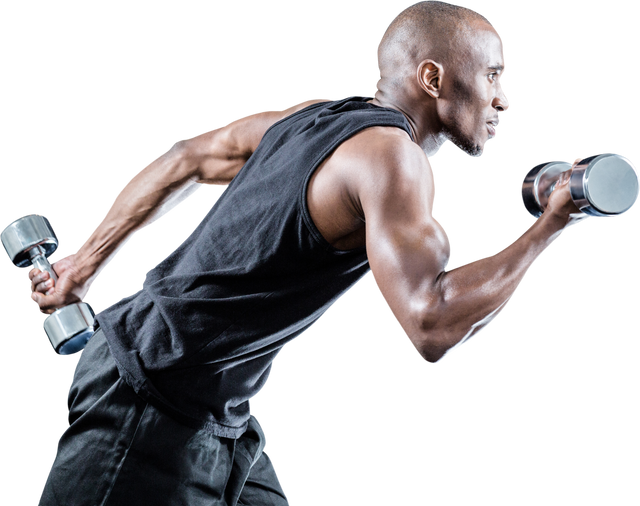 Strong Athletic Man Running with Dumbbell Transparent Background - Download Free Stock Videos Pikwizard.com