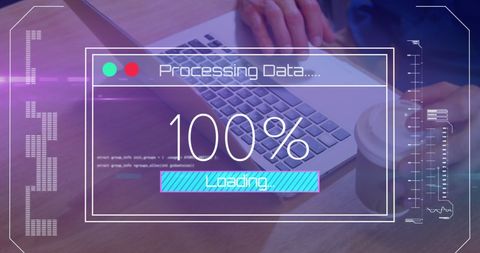 Digital data processing in modern office workspace