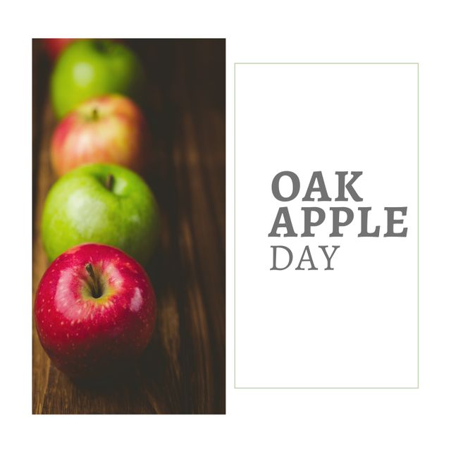 Fresh Apples on Rustic Table for Oak Apple Day Celebration - Download Free Stock Templates Pikwizard.com