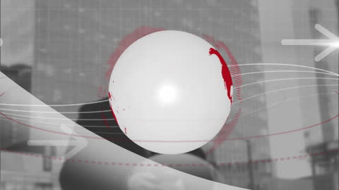 Global Business Digital Interface with Globe and Arrows