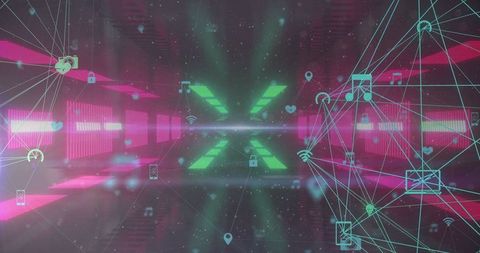 Global Digital Communication Network with Futuristic Interface