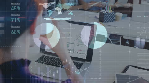 Business Professionals Analyzing Financial Data Metrics Visual