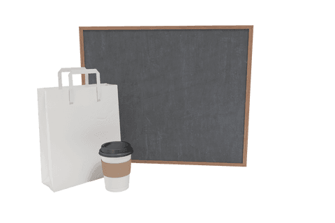 Retail Sale Mockup With Black Board Transparent Background Design