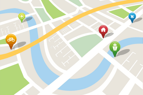 transparent map with navigation pins showing various locations - Download Free Stock Videos Pikwizard.com