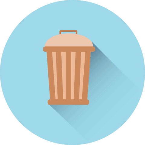 transparent flat design garbage bin icon on blue background - Download Free Stock Videos Pikwizard.com