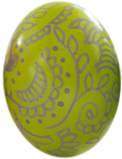 Close-up of Green Transparent Easter Egg with Decorative Patterns - Download Free Stock Videos Pikwizard.com