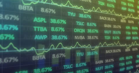 Digital Finance Interface with Stock Market Data Animation