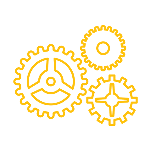 Yellow Industrial Cogs on Transparent Background for Workflow Concepts - Download Free Stock Videos Pikwizard.com