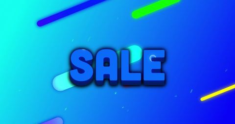 Vibrant sale banner with dynamic colorful elements