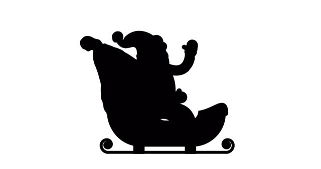 Silhouette of Santa Claus Waving in Sleigh - Download Free Stock Images Pikwizard.com