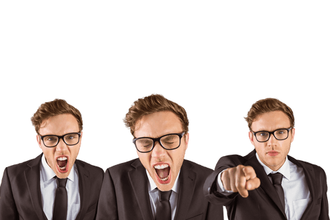 nerdy transparent businessman expressive display trio - Download Free Stock Videos Pikwizard.com