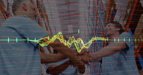 Volunteer Team Collaboration in Warehouse with Financial Data Overlay