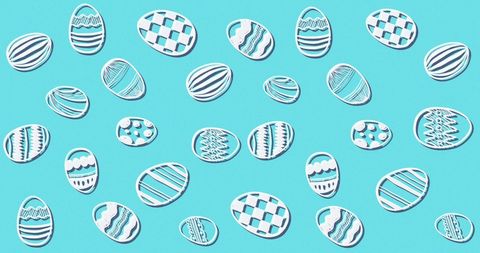 Patterned easter eggs seamless loop on turquoise background