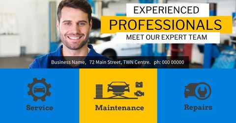 Experienced Mechanic Promoting Automotive Service and Reliability - Download Free Stock Templates Pikwizard.com