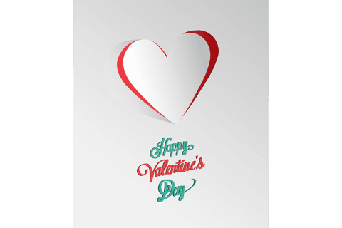Valentine's Day Card with Colorful Heart and Stylish Text