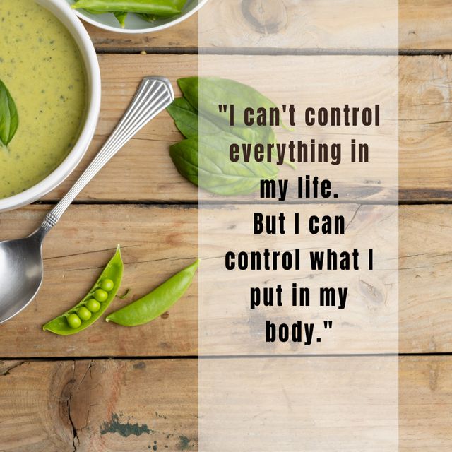 Healthy Eating Motivation Quote with Fresh Green Veggies - Download Free Stock Templates Pikwizard.com