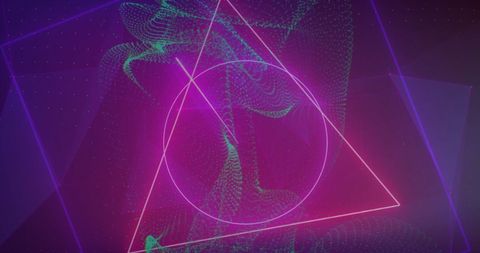 Abstract Neon Shapes with Digital Network Connections - Download Free Stock Images Pikwizard.com