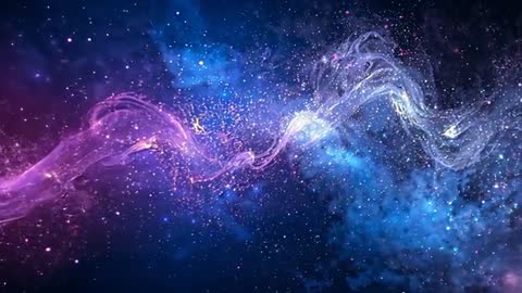 Cosmic Ribbon Nebula Streaming Particles and Sparkles | Glowing Starfield Motion Loop