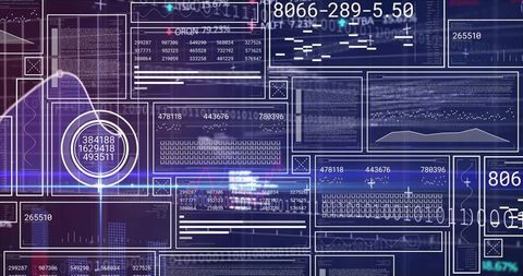 Digital Data Visualization with Futuristic Interface Display