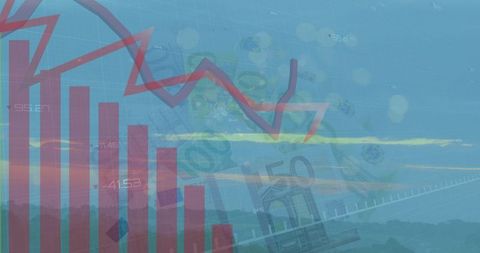 Financial graphs and euro notes in dynamic creative display
