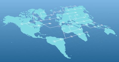 Global Network Communication on World Map Background - Download Free Stock Images Pikwizard.com