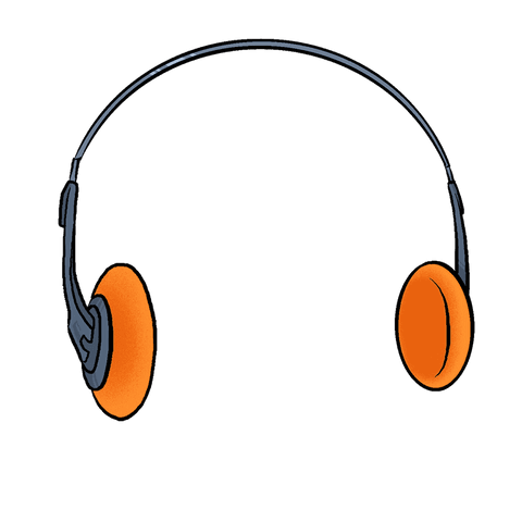 transparent floating over-ear headphones with orange cushions - Download Free Stock Videos Pikwizard.com