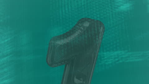 Digital Inflatable Balloon with Data Animation on Green Background