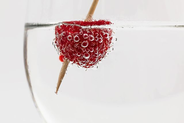 Red Raspberry on Water With Brown Stick - Download Free Stock Photos Pikwizard.com