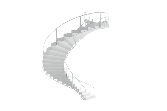 Transparent Digital White Spiral Staircase Isolated on Transparent Background - Download Free Stock Videos Pikwizard.com