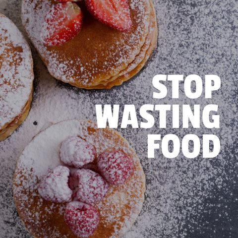 Appealing pancakes with berries encouraging food conservation