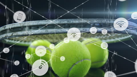 Digital Network Connection Overlaid on Tennis Equipment