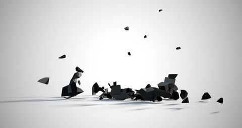 Shattering dollar sign abstract financial concept