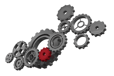 red and grey cogs on transparent background for industrial concepts - Download Free Stock Videos Pikwizard.com